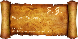 Pajzs Zajzon névjegykártya